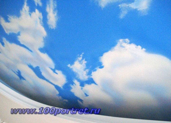 Роспись потолка Небо кучевые облака