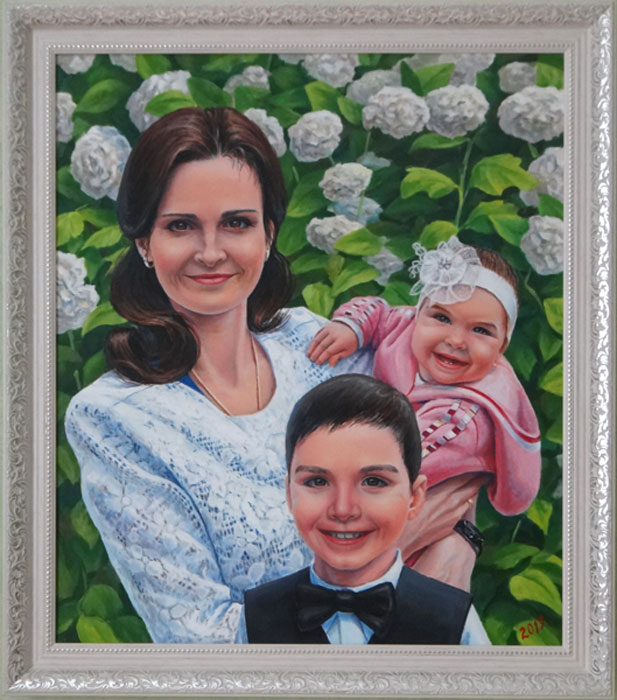 Семейный портрет на заказ. Портрет по фото
