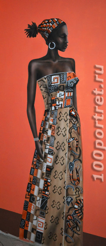 Роспись стен в этностиле негретянки африканки