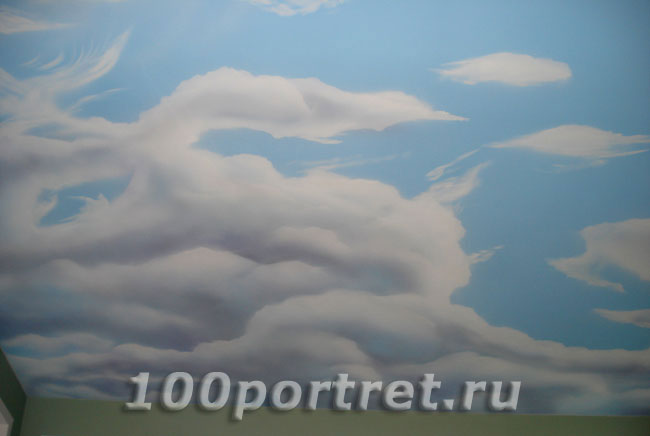 Картина на потолке небо облака